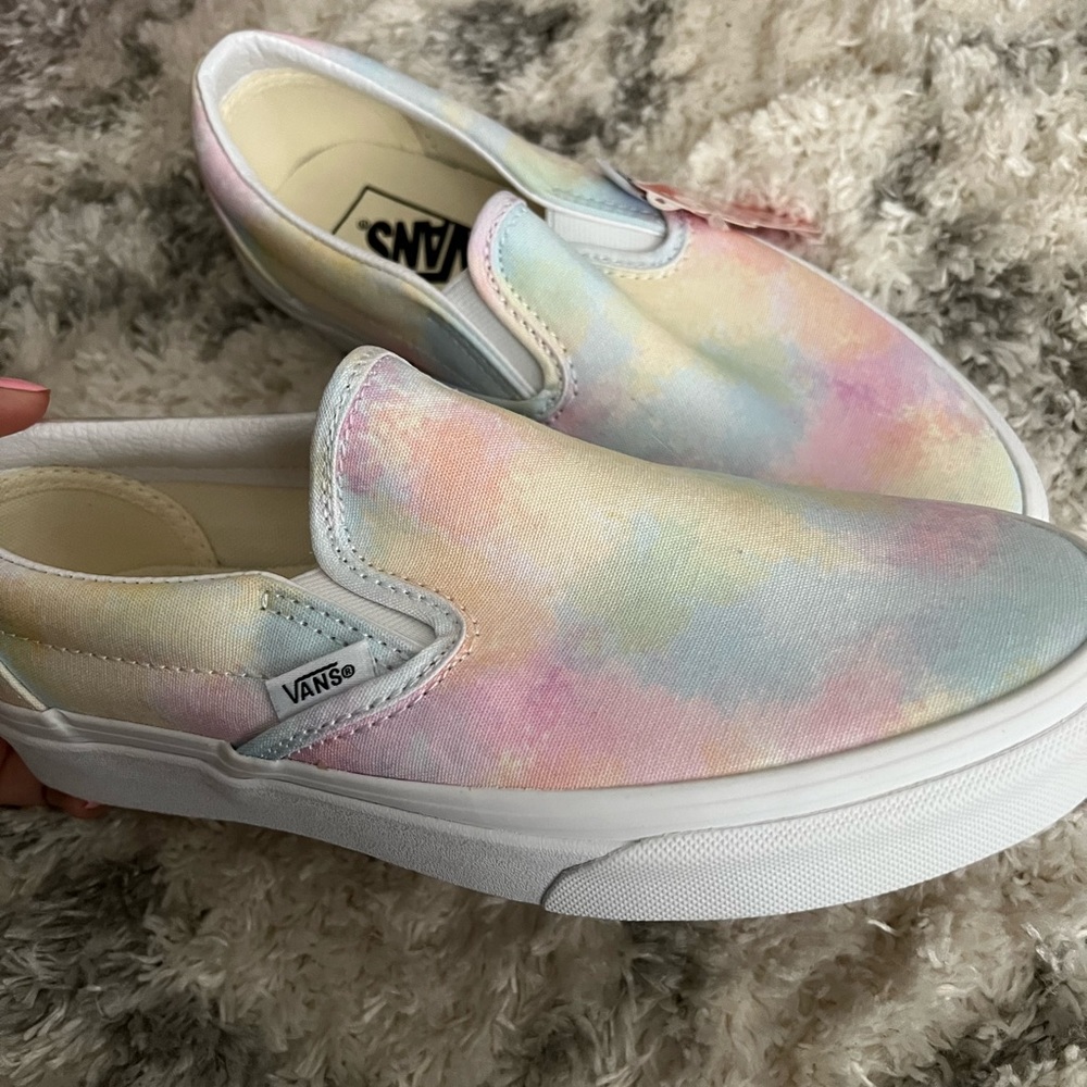Pastel clouds Vans slip on